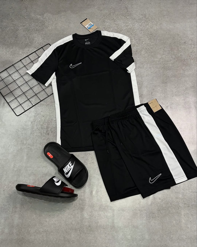 Conjunto NK Branco e Preto + Chinelo